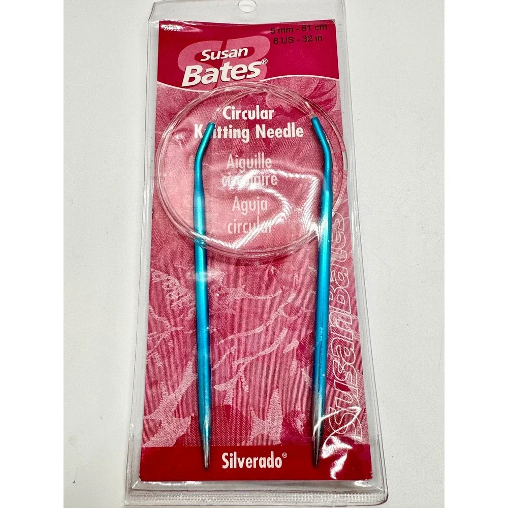 Susan Bates Circular Knitting Needles Lot Silvalume Silverado US 8 11 5mm 8mm